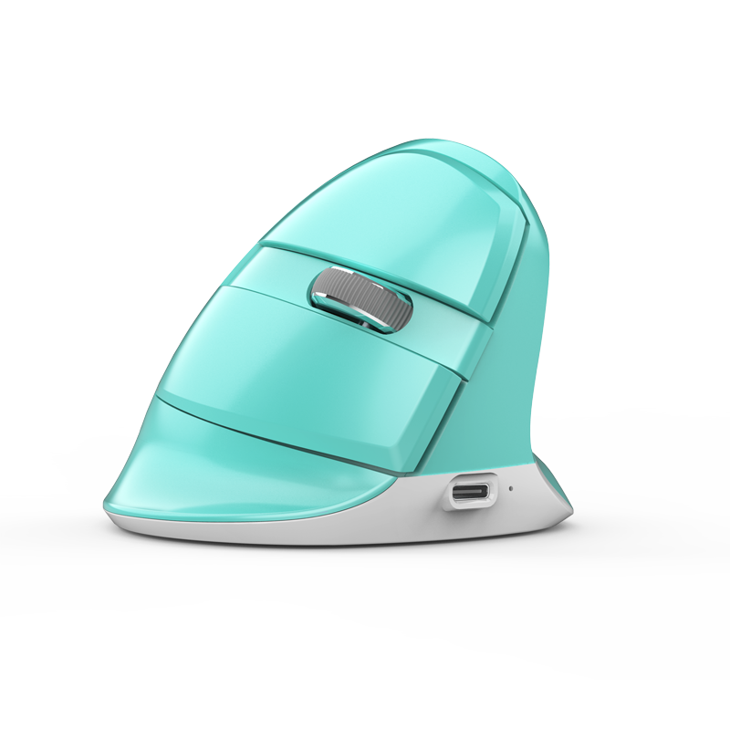 DELUX M618Mini mouse verticale luminoso wireless colorato Mouse verticale  ricaricabile Bluetooth (verde menta)