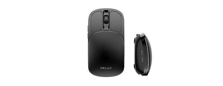 DELUX多彩折叠便携黑色鼠标